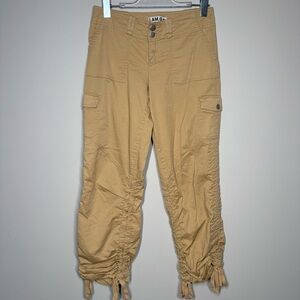 I.AM.GIA Y2K Tan Cargo Pants Ruched Ankle Utility Boho Women’s Size S